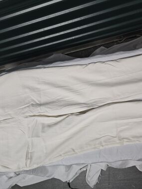 H&M Cream Cropped Straight-Leg Pants